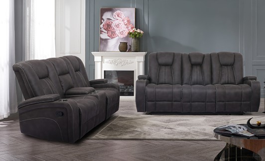 Transformer Granite Reclining Sofa & Loveseat